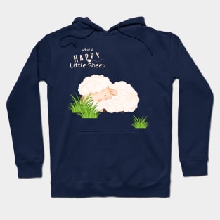 What A Happy Little Sheep | White Writing Hoodie